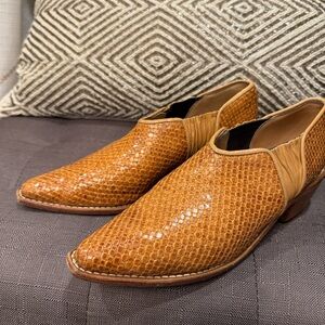 GREATER LA All Leather Woven Booties Vintage — Made in the USA